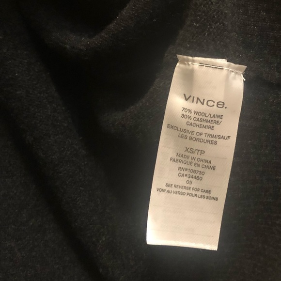 NWT VINCE Wool/Cashmere V-Neck Full Length Sweater Dress Size XS - Picture 8 of 13